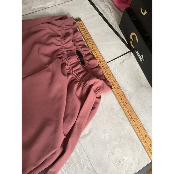 Wide Leg Front Split Straight Pants Pink Size Small for Women - Picture 3 of 4